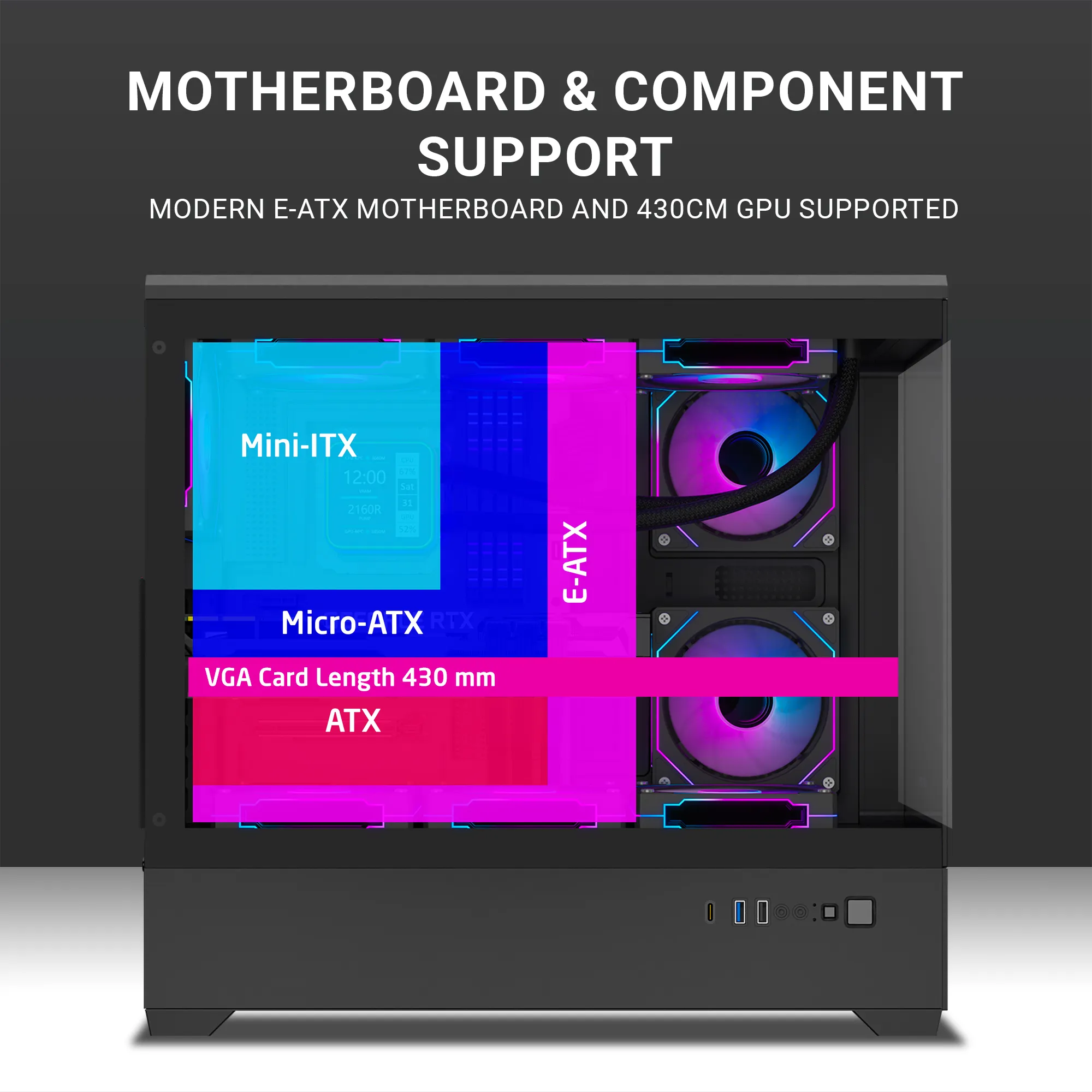 Ant Esports Gaming Cabinet Crystal X6 Lite (E-ATX, ATX, Micro-ATX, Mini-ITX) view 3